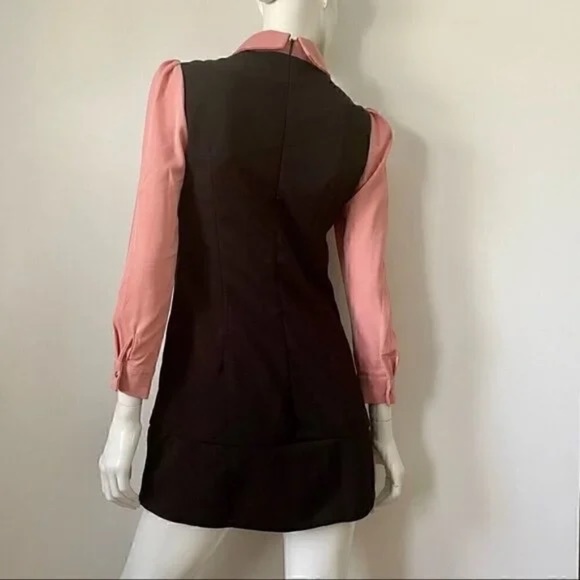 Victoria by Victoria Beckham Colour Block With Silk Overlay Shift Dress,… - Picture 2 of 15